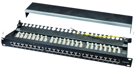 Professional 24 Port Cat6 Patch Panel, 1U Rack Mount with Keystone Jack for Network Rack