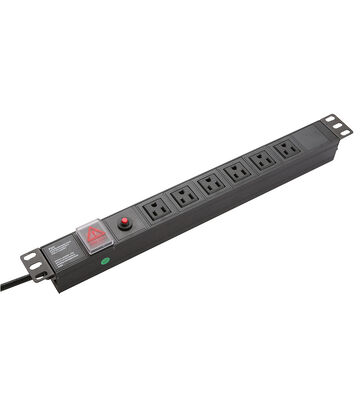 Power Distribution Unit Industrial 240V 16A USA Socket 1U Height Aluminium Alloy 8 Output Modules LE