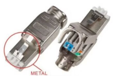 Shielded Cat6A FTP Copper Toolless RJ45 Male Modular Plug