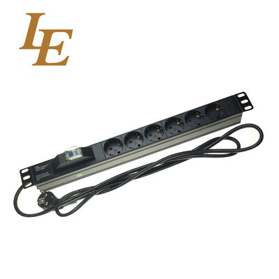 LE GER 1U Remote Management Aluminium Alloy Rack PDU Smart Power Distribution Unit 220V Digital Display with 6 Sockets 16A