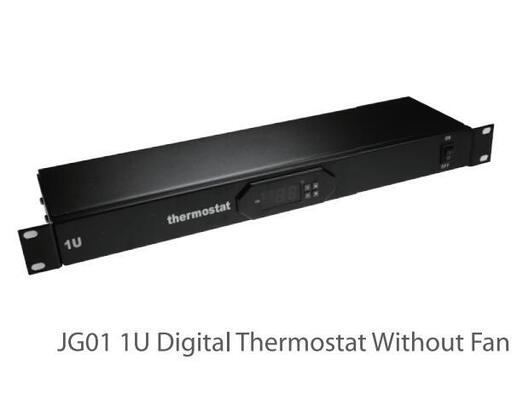 Digital thermostat for ventilation kit 1U for 19" server rack with 2 Fans or 4 Fans or Fanless with EU plug, C14 Plug