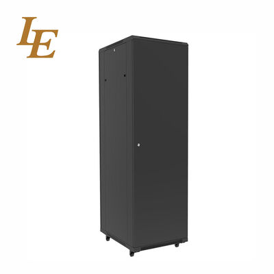 Server Rack Cabinet 42U Tempered Glass Front Door Solid Metal Rear Door with Cable Management Adjustable Feet and Castors