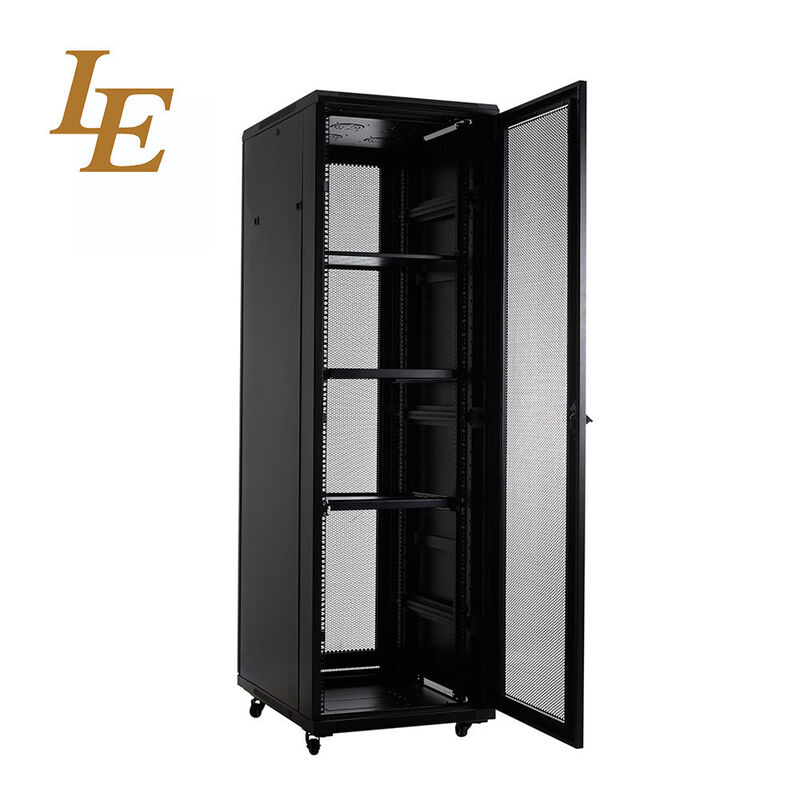 LE 42U 19 Inch Server Rack Cabinet Network Data Center Rack SPCC Cold Rolled Steel Tempered Glass Door IEC297-2 IP20