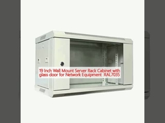 19 Inch Wall Mount Server Rack szafka ze szklanymi drzwiami do urządzeń sieciowych RAL7035