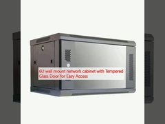 6U szafa sieciowa na ścianie z drzwiami ze szkła hartowanego dla łatwego dostępu